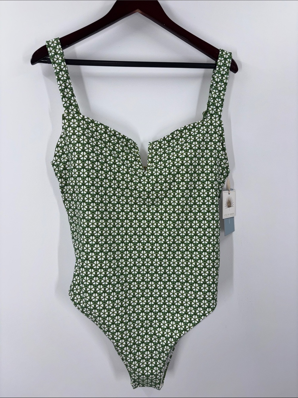 Antonio Melani x Style B Simkins Green Charlsie One Piece Swimsuit Swim NWT XL